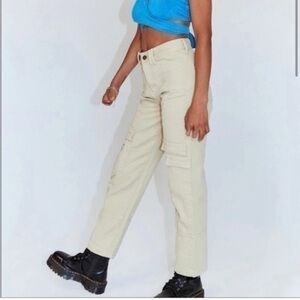 Lioness Cream Wide-Leg Cargo Pants